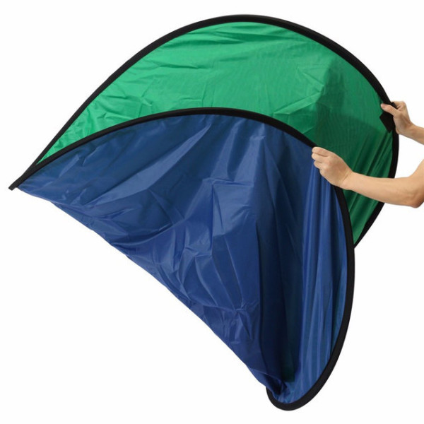 Фон у пружинній рамці Visico BP-028 2в1 Chroma Key Хромакей (зелений/синій) 150x200см